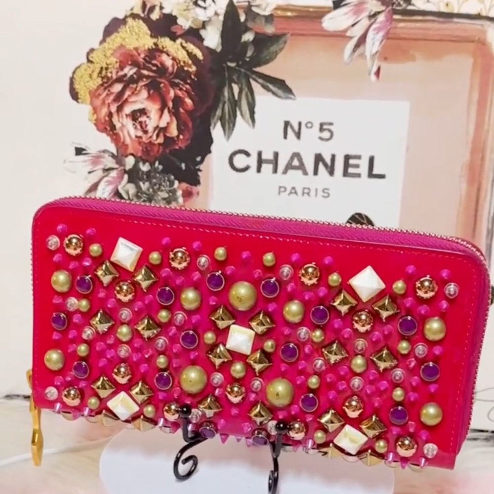 Christian Louboutin Pink Studded Wallet